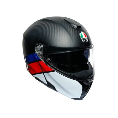 AGV Sportmodular Layer Carbon Red Blue Helmet Asian fit (FREE HEVIK HELMET BAG)