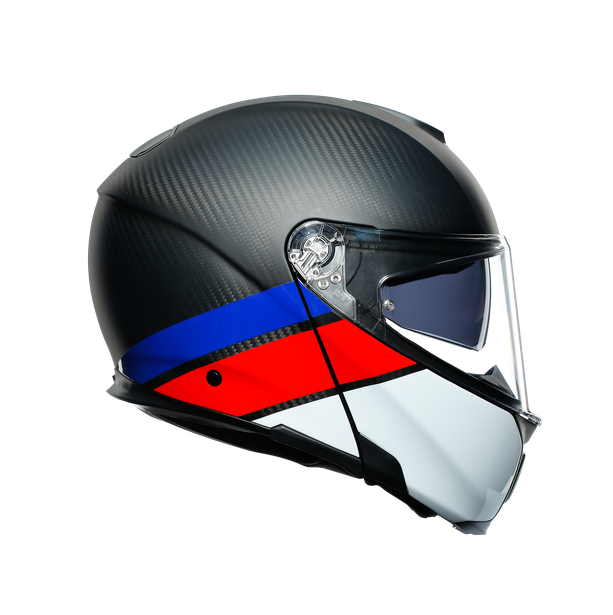 AGV Sportmodular Layer Carbon Red Blue Helmet Asian fit (FREE HEVIK HELMET BAG) - Image 3