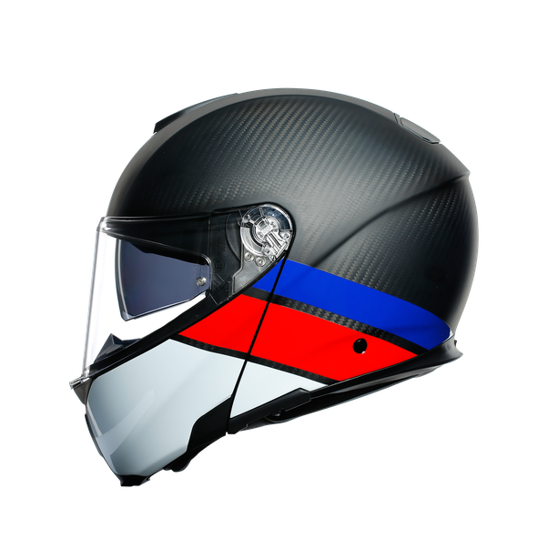 AGV Sportmodular Layer Carbon Red Blue Helmet Asian fit (FREE HEVIK HELMET BAG) - Image 4