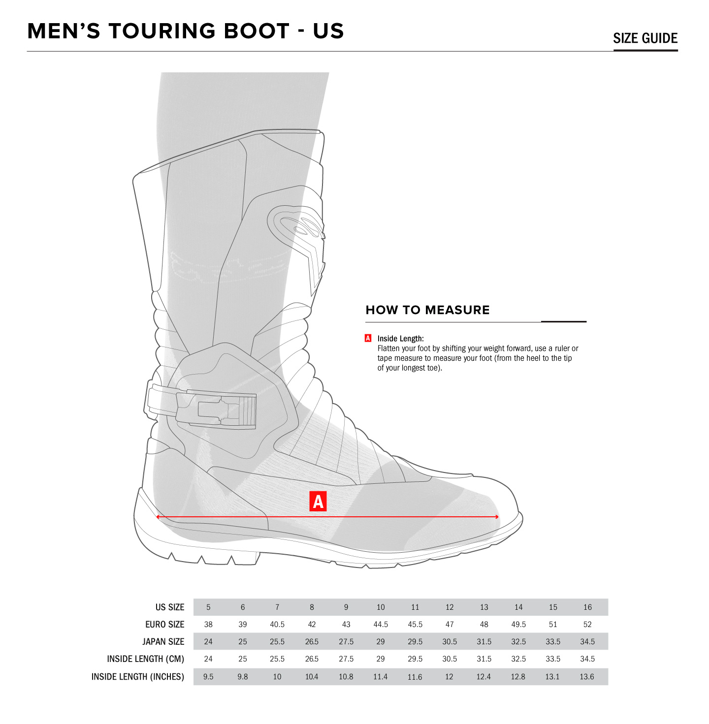 Riding Boots Size Chart